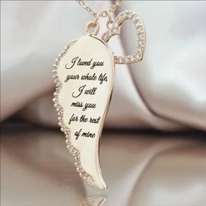 Heart Half Angel Love 💕 Heart w/ Micro Diamonds